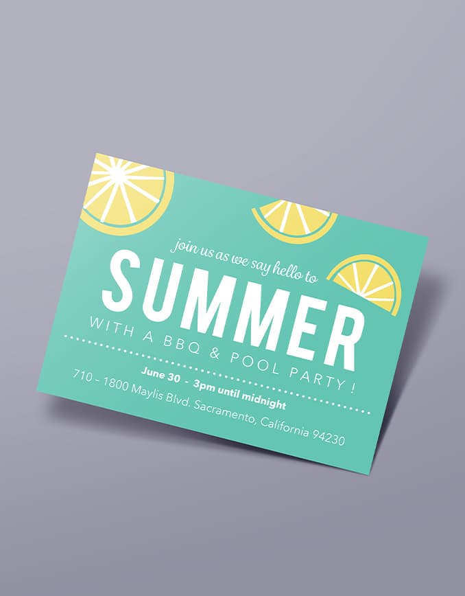 Summer party invitations
