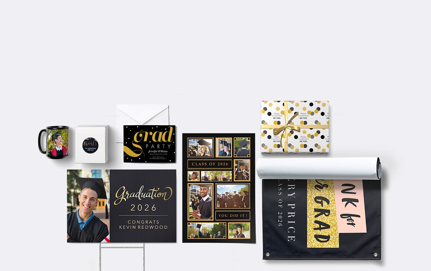 Personalized printing for grads.