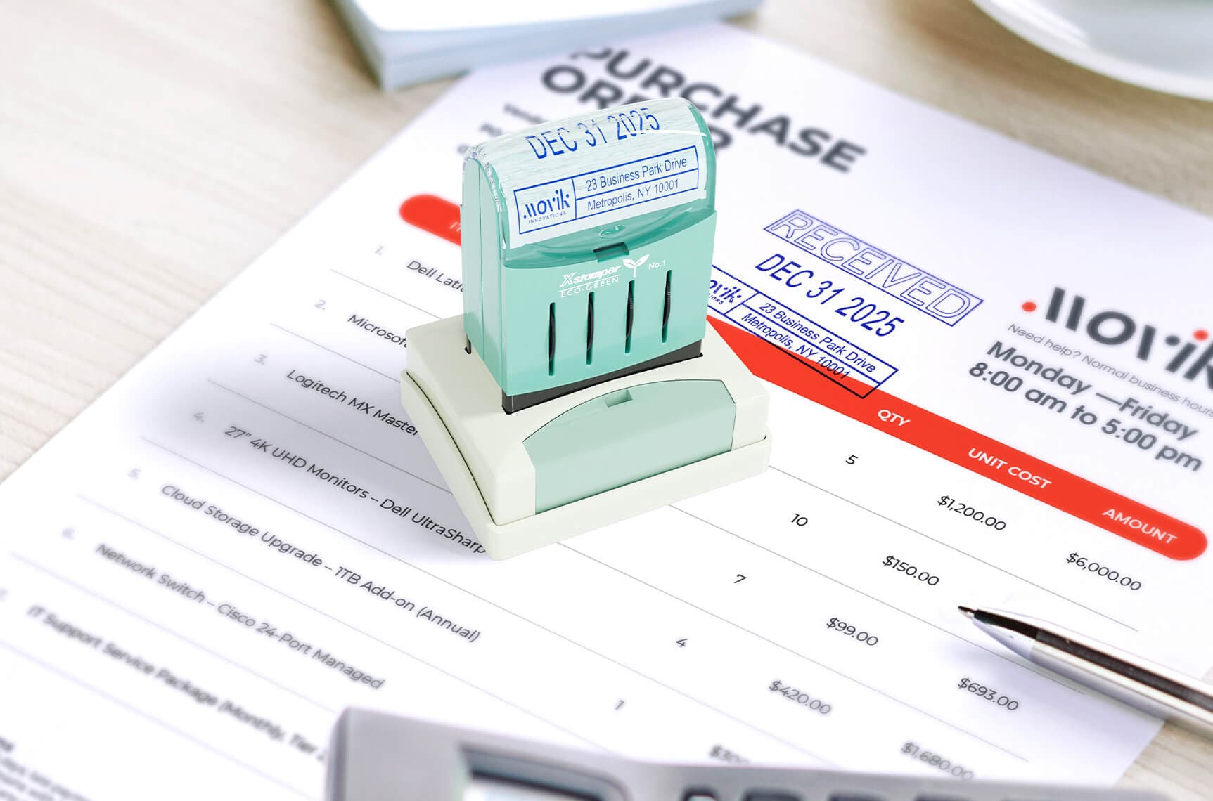 Quickly date envelopes and documents